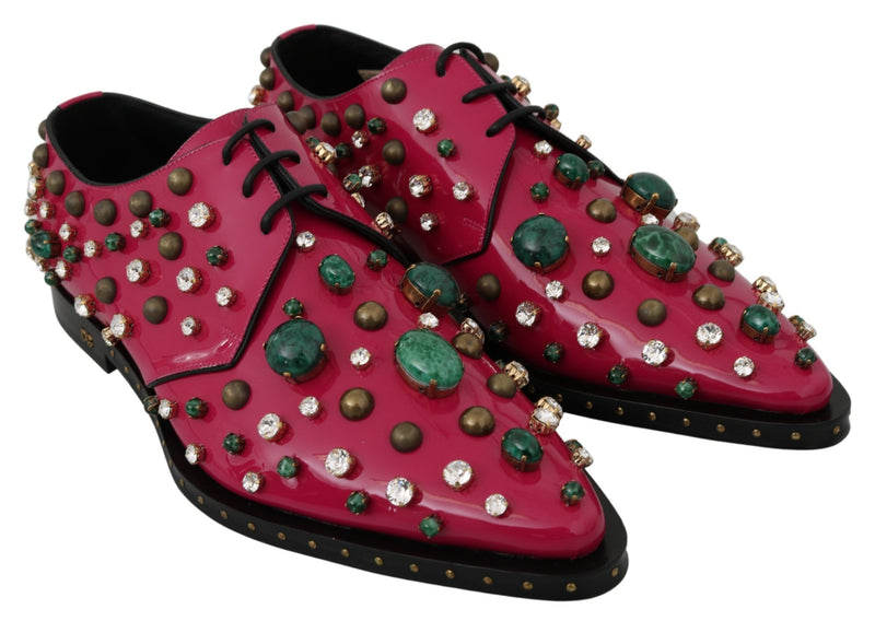 Fuchsia Pink Crystal Patent Flats Dolce & Gabbana