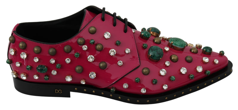 Fuchsia Pink Crystal Patent Flats Dolce & Gabbana