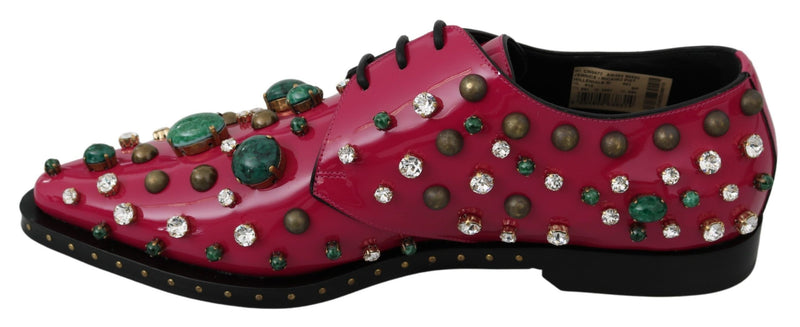 Fuchsia Pink Crystal Patent Flats Dolce & Gabbana