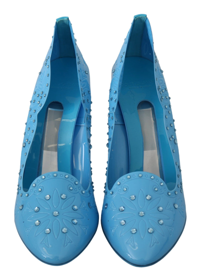 Crystal Embellished Blue Cinderella Pumps Dolce & Gabbana