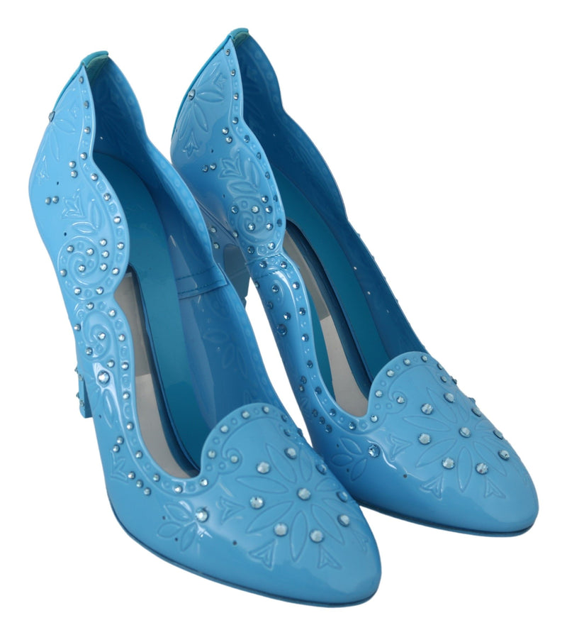 Crystal Embellished Blue Cinderella Pumps Dolce & Gabbana