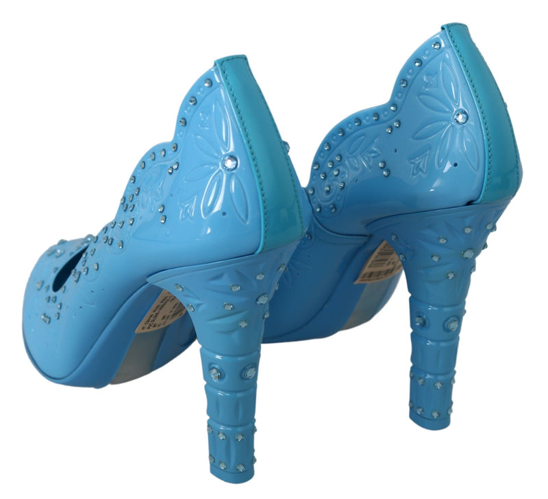 Crystal Embellished Blue Cinderella Pumps Dolce & Gabbana