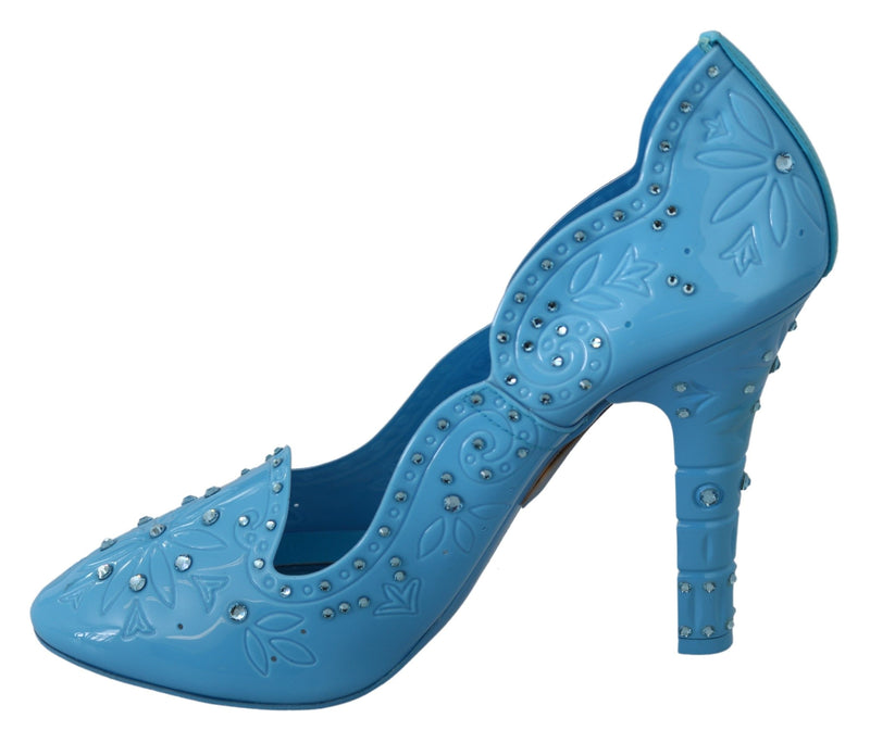 Crystal Embellished Blue Cinderella Pumps Dolce & Gabbana