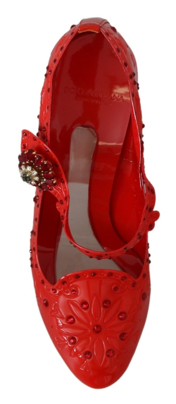 Chic Red Crystal Cinderella Pumps Dolce & Gabbana