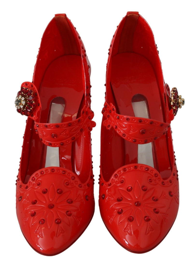 Chic Red Crystal Cinderella Pumps Dolce & Gabbana