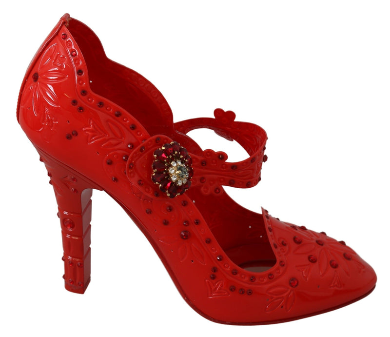 Chic Red Crystal Cinderella Pumps Dolce & Gabbana