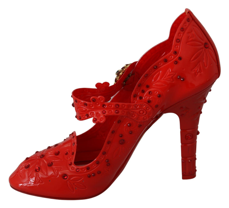 Chic Red Crystal Cinderella Pumps Dolce & Gabbana