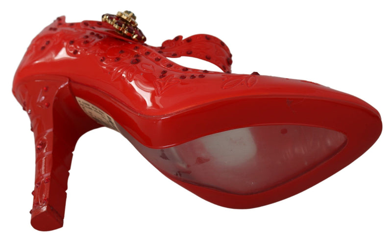 Chic Red Crystal Cinderella Pumps Dolce & Gabbana