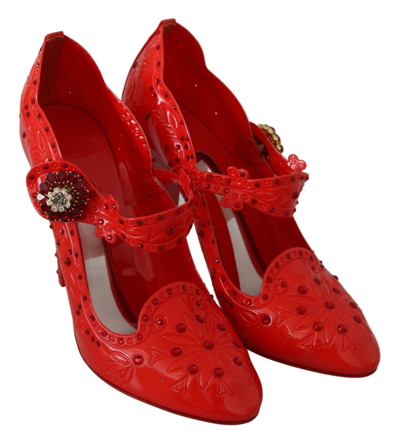 Chic Red Crystal Cinderella Pumps Dolce & Gabbana