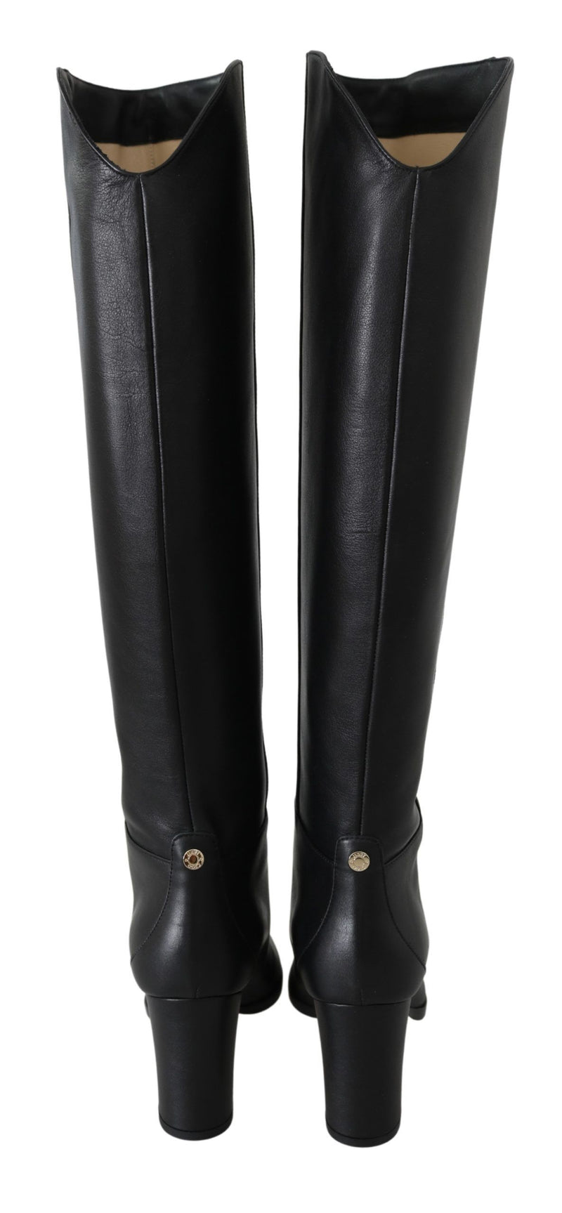 Elegant Black Calf Leather Heeled Boots Jimmy Choo