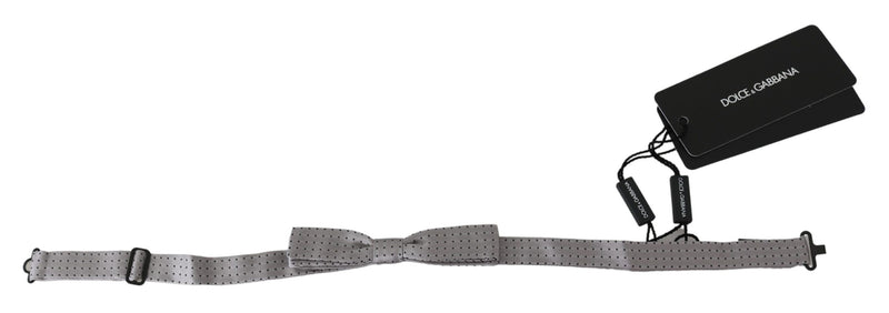 Elegant Silk Gray Polka Dot Bow Tie Dolce & Gabbana