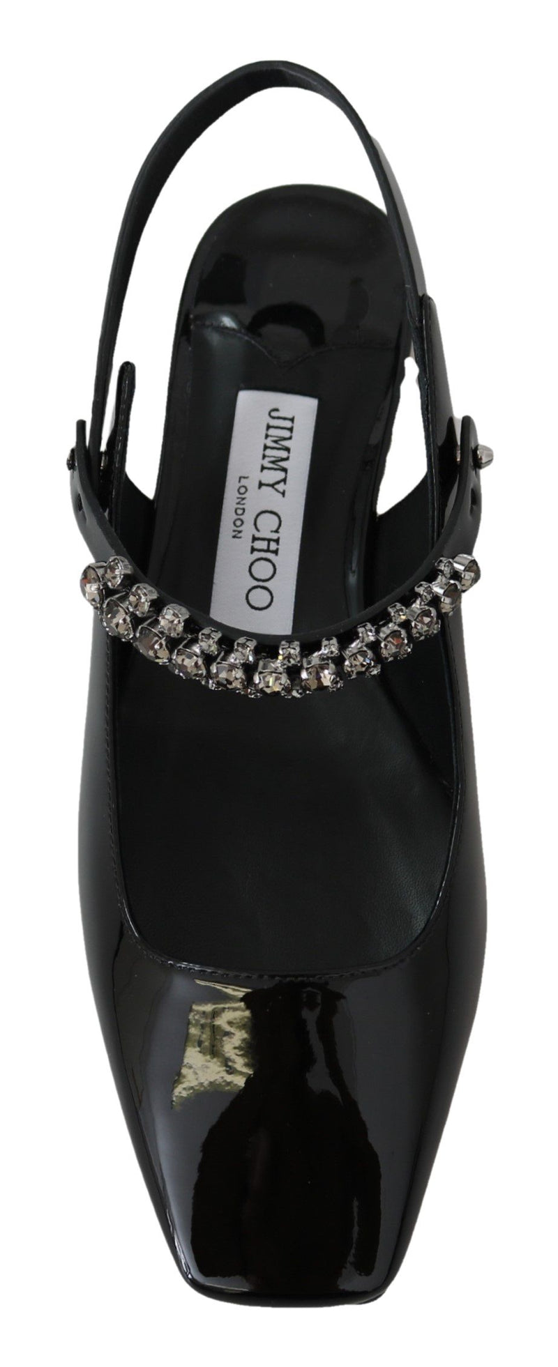 Elegant Black Patent Flats with Crystal Accent Jimmy Choo