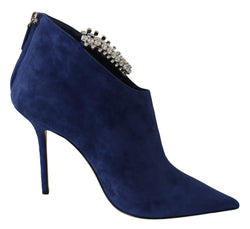 Pop Blue Crystal-Strap Heeled Boots Jimmy Choo