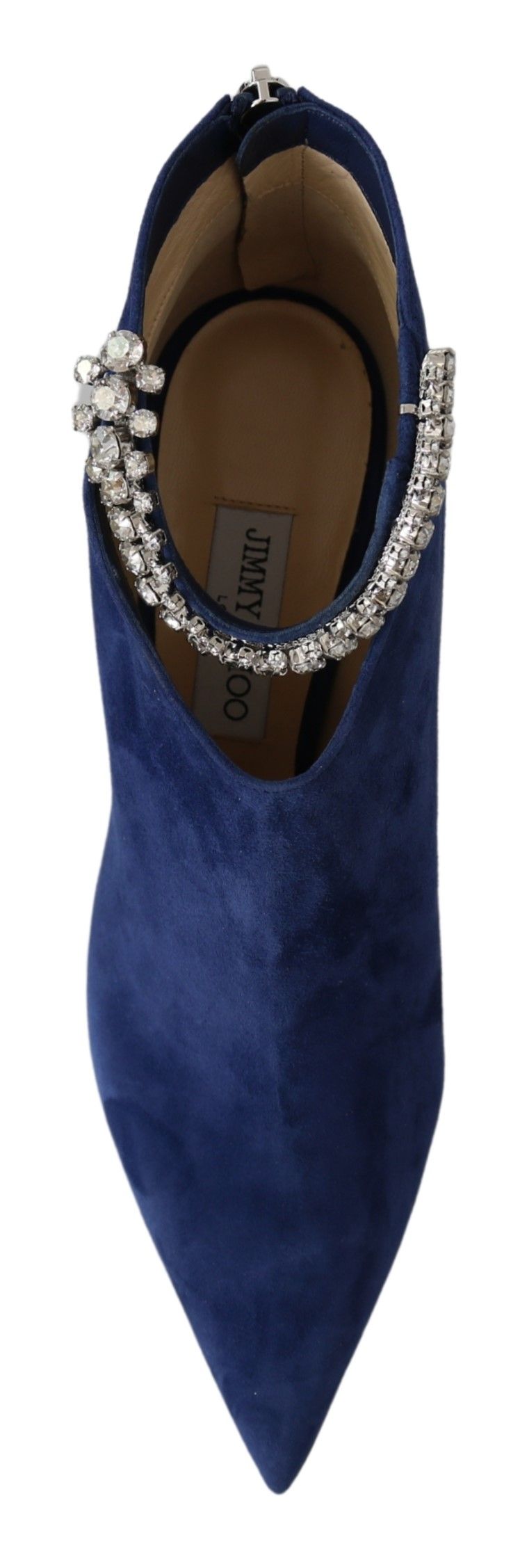 Pop Blue Crystal-Strap Heeled Boots Jimmy Choo