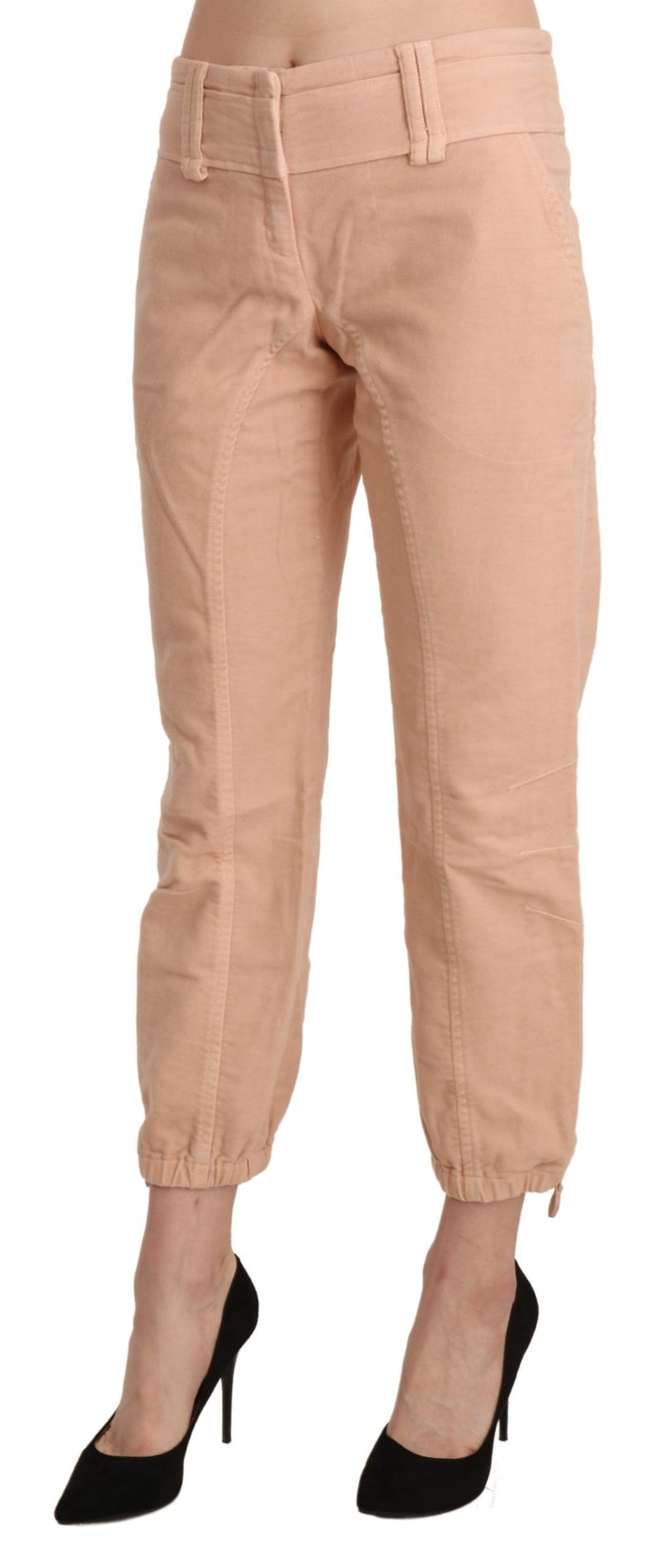 Chic Beige Cropped Cotton Pants Ermanno Scervino