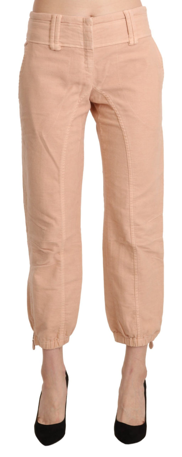 Chic Beige Cropped Cotton Pants Ermanno Scervino