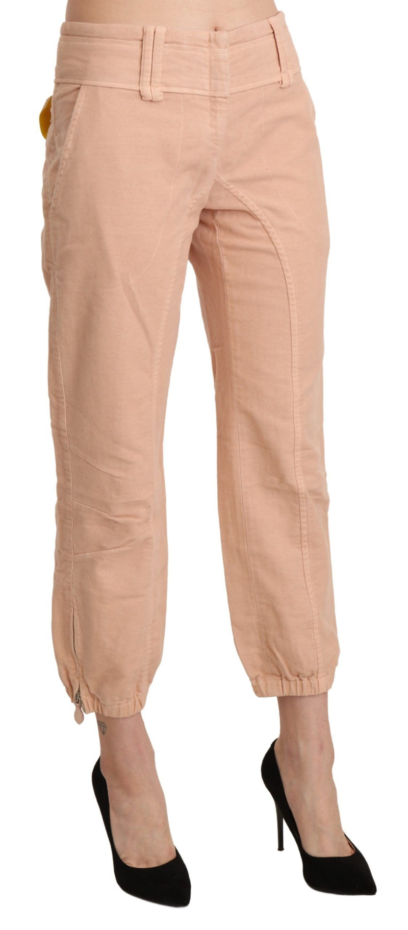 Chic Beige Cropped Cotton Pants Ermanno Scervino