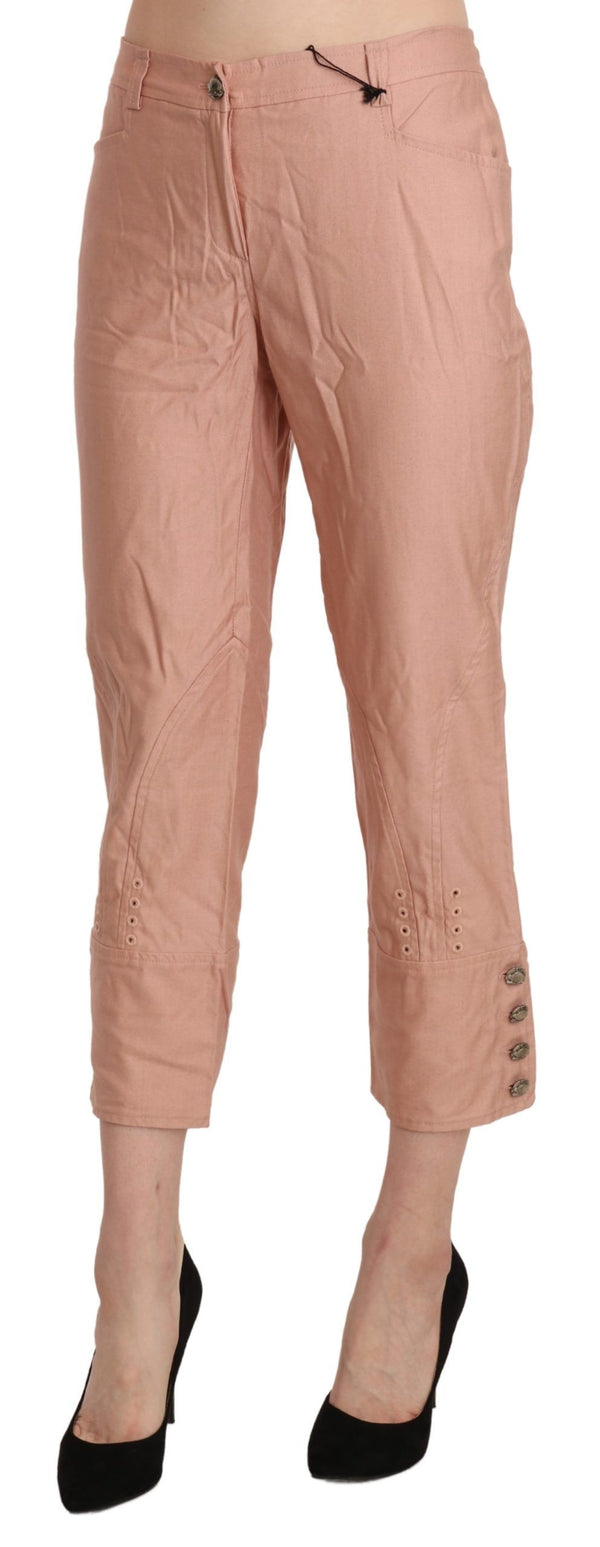 Chic High Waist Cropped Cotton Trousers Ermanno Scervino