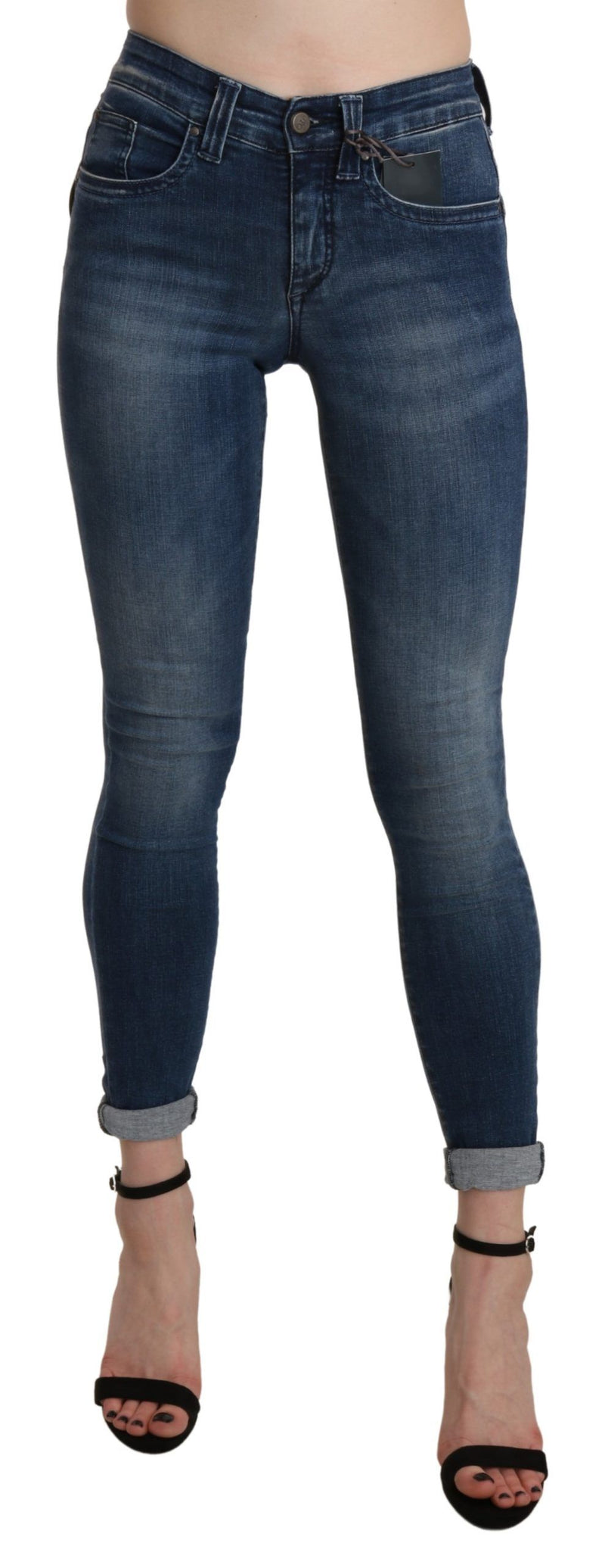 Chic Blue High Waist Cropped Jeans Ermanno Scervino