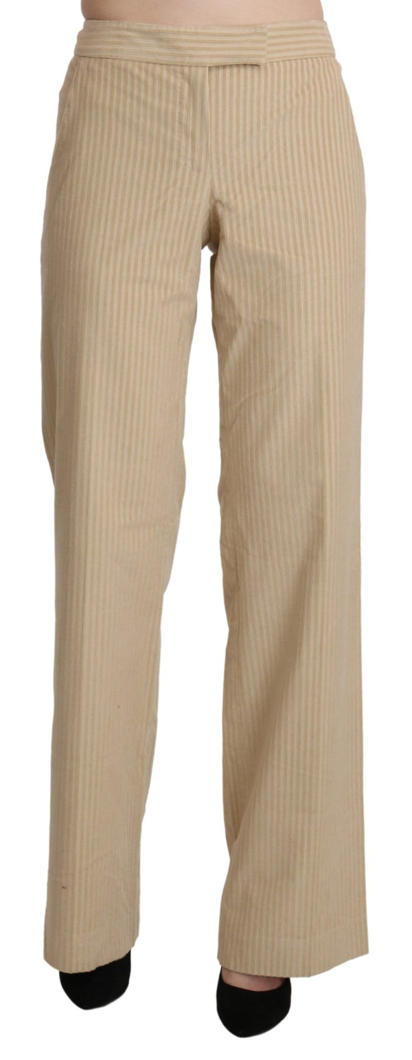 Chic Beige High-Waist Wide Leg Pants Ermanno Scervino