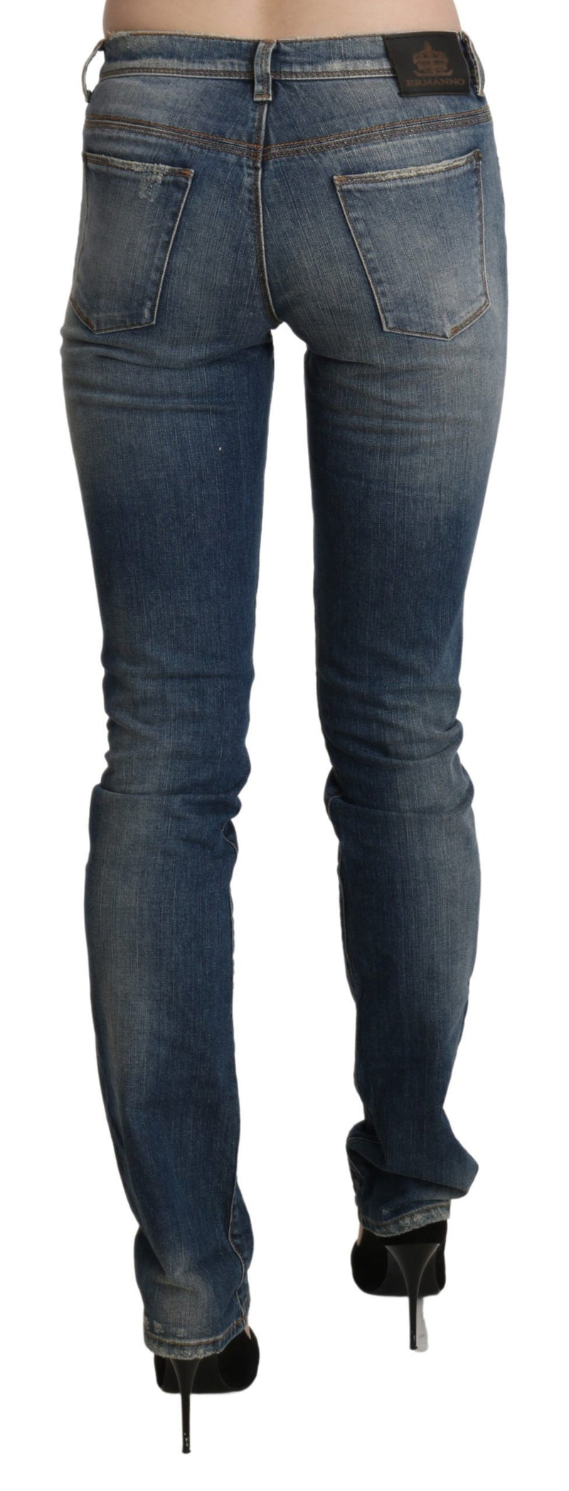 Chic Mid Waist Skinny Denim in Blue Washed Ermanno Scervino