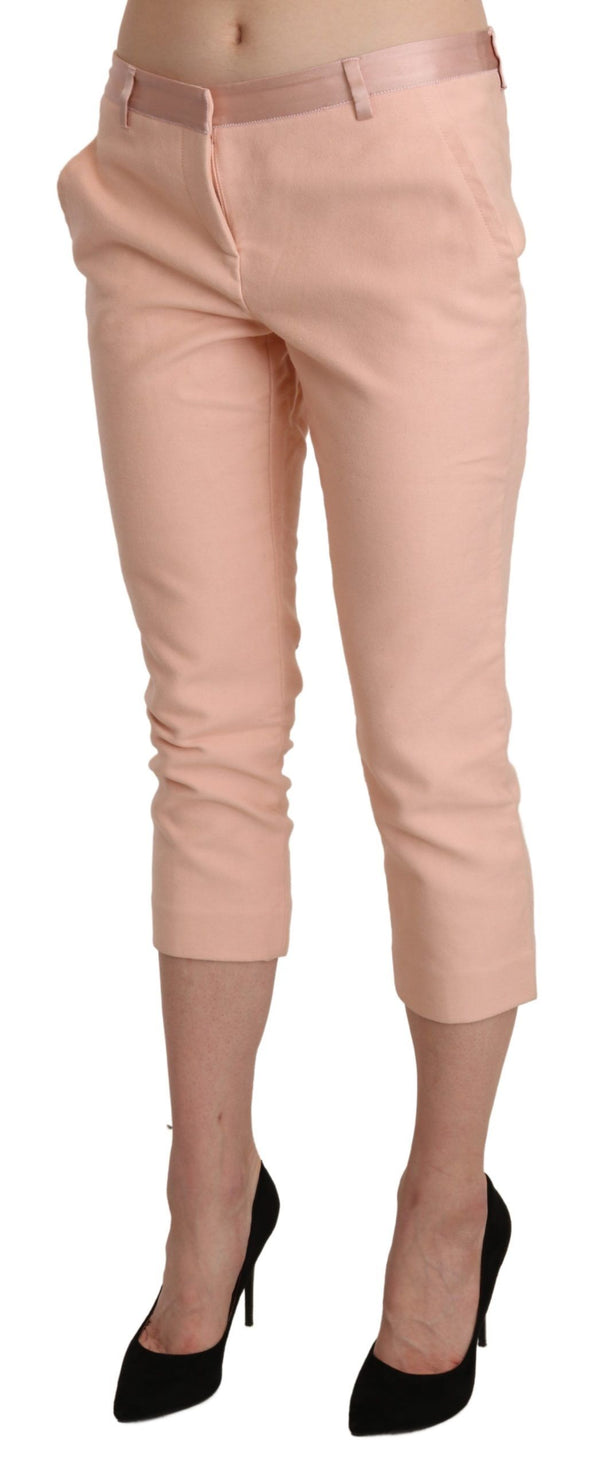 Chic Pink Skinny Capri Pants Ermanno Scervino