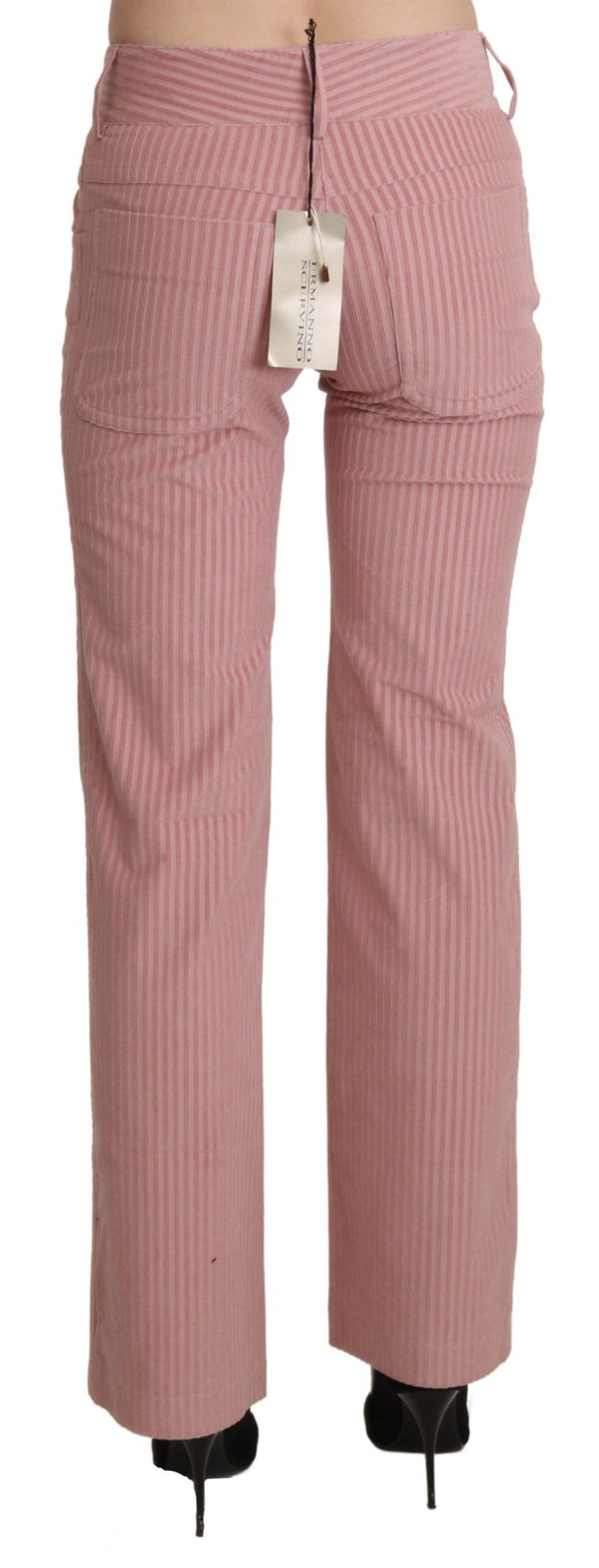 Chic Pink Mid Waist Straight Trousers Ermanno Scervino