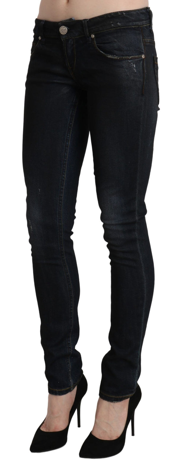 Sleek Black Washed Skinny Jeans Acht