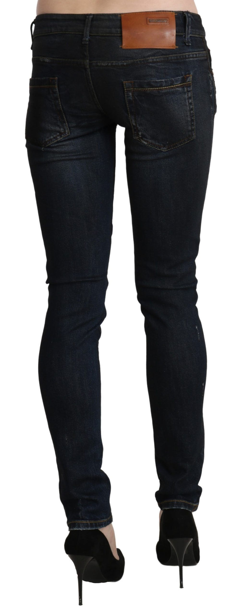 Sleek Black Washed Skinny Jeans Acht