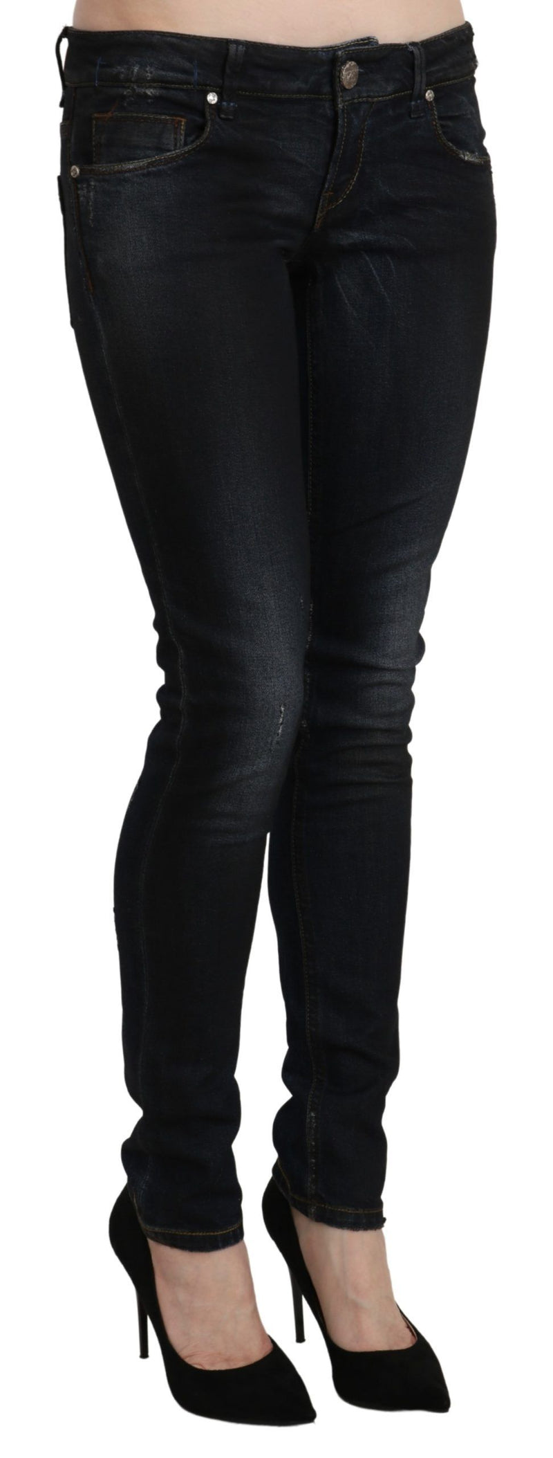 Sleek Black Washed Skinny Jeans Acht