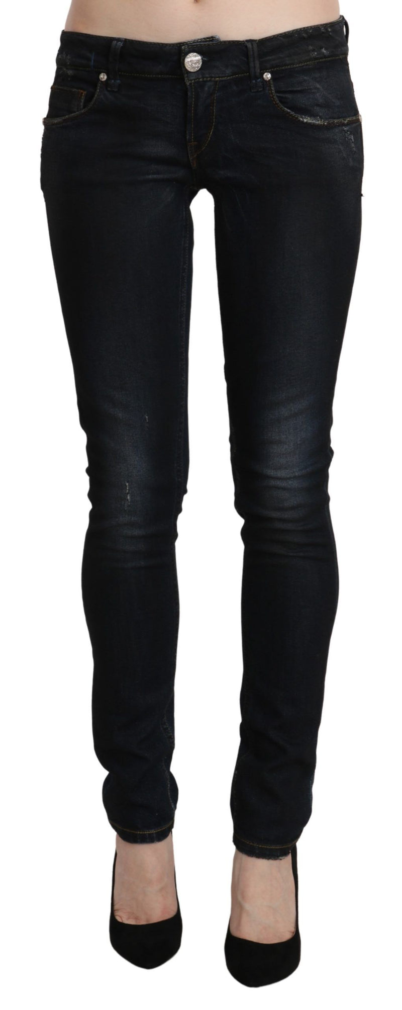 Sleek Black Washed Skinny Jeans Acht