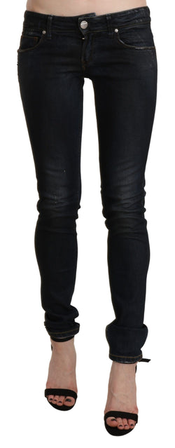 Chic Low Waist Skinny Black Jeans Acht