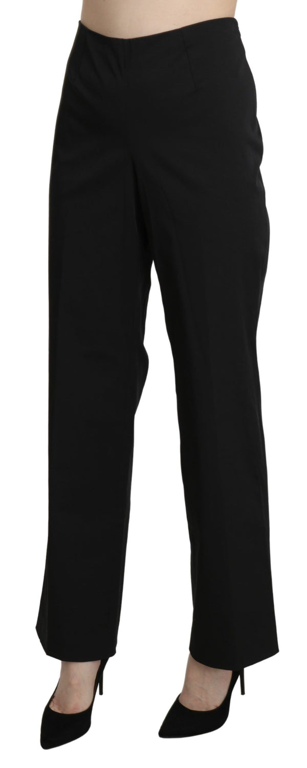 Elegant High Waist Straight Black Pants BENCIVENGA