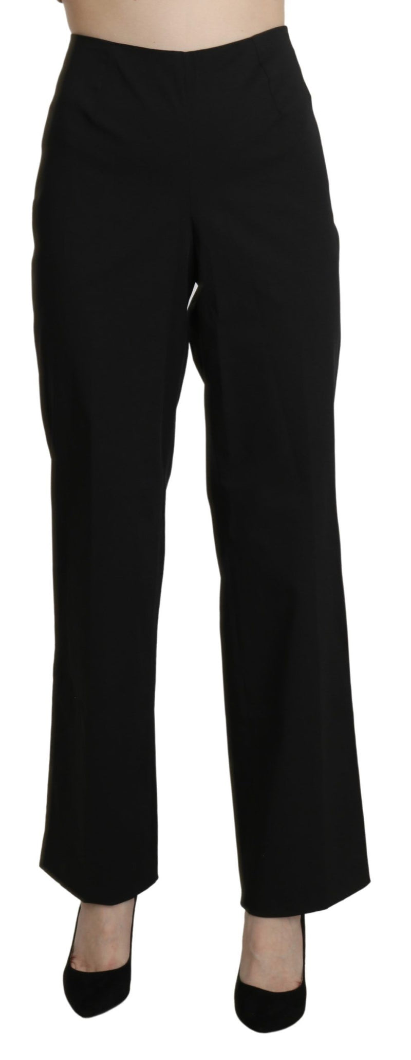 Elegant High Waist Straight Black Pants BENCIVENGA