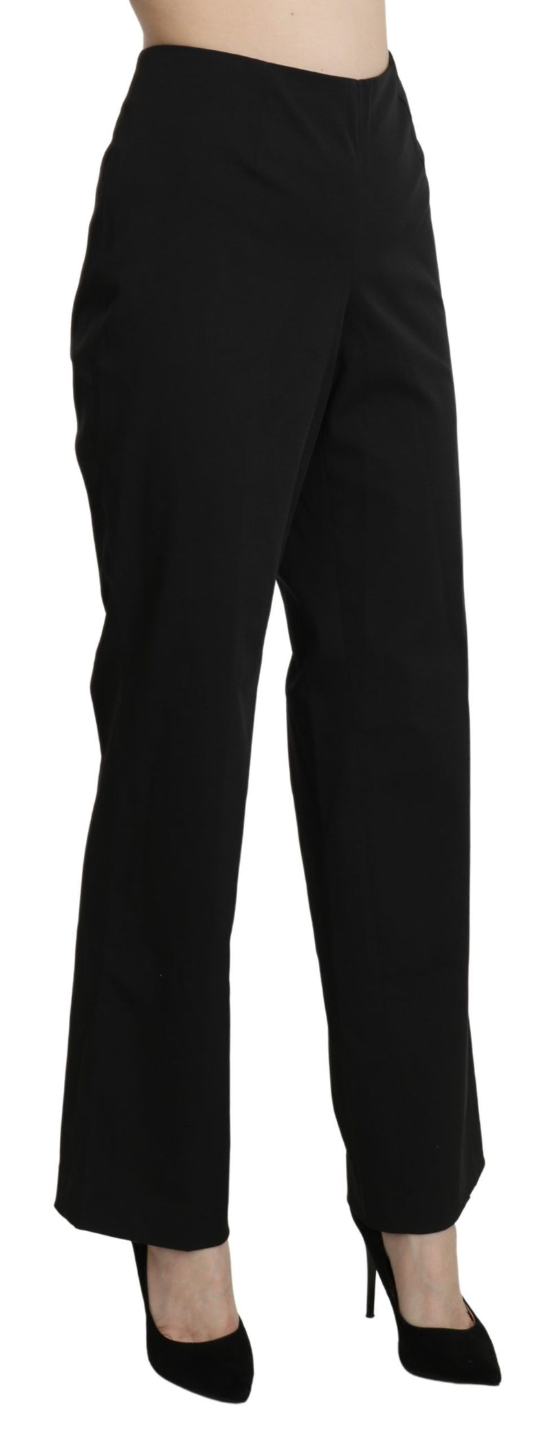 Elegant High Waist Straight Black Pants BENCIVENGA