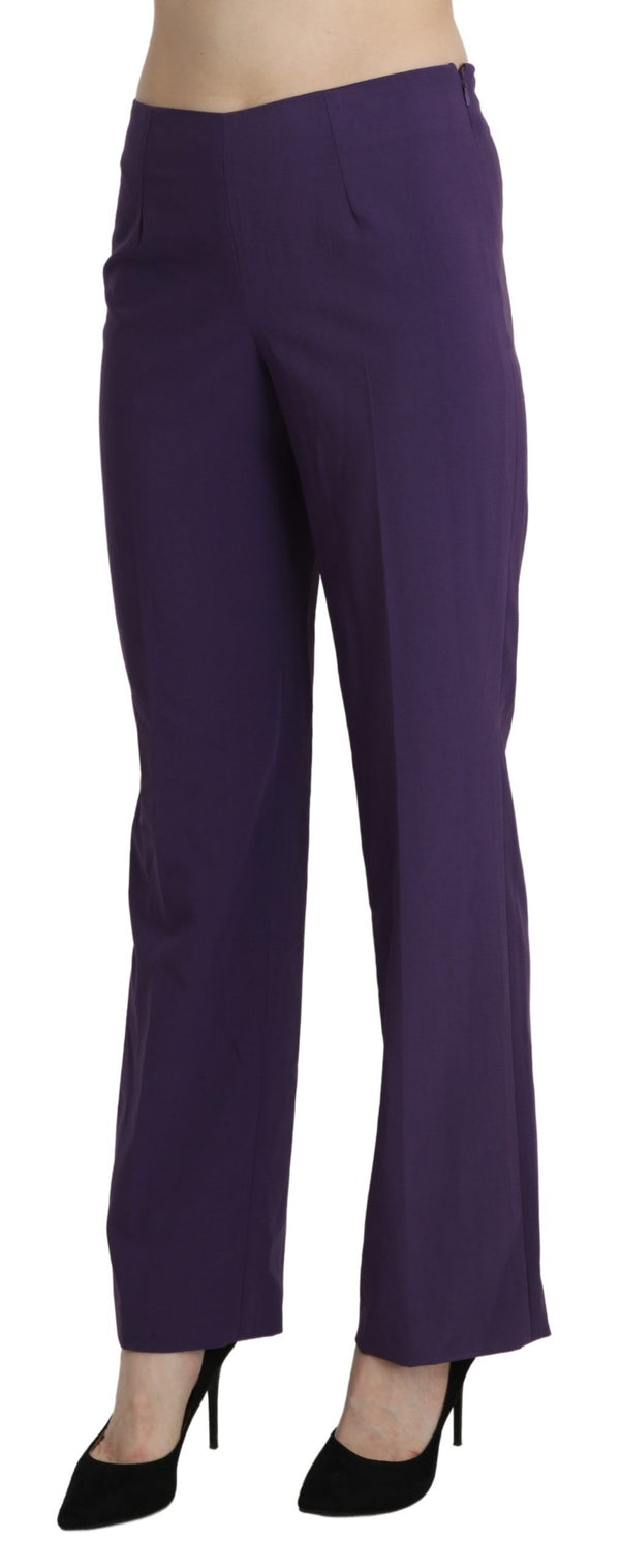 Elegant High Waist Violet Straight Pants BENCIVENGA