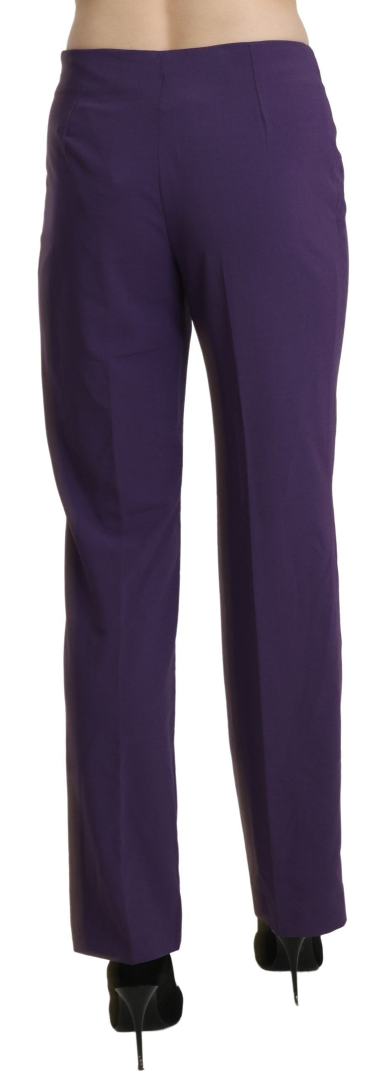 Elegant High Waist Violet Straight Pants BENCIVENGA