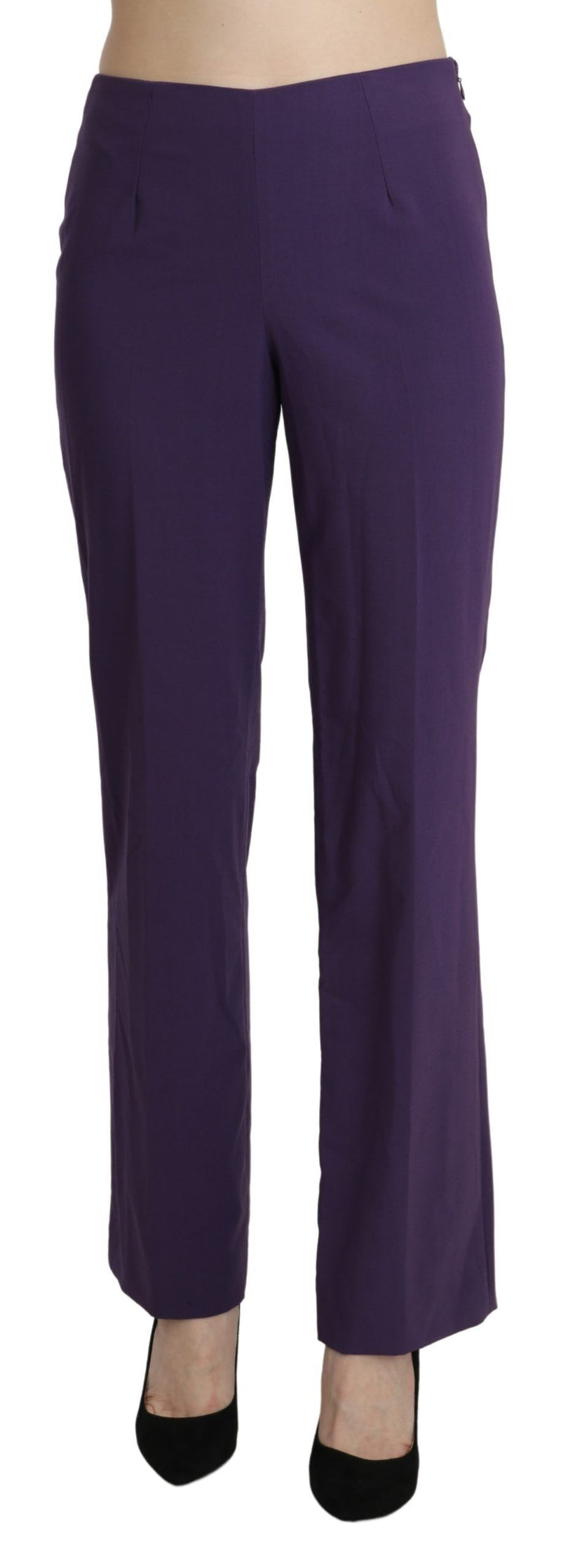 Elegant High Waist Violet Straight Pants BENCIVENGA