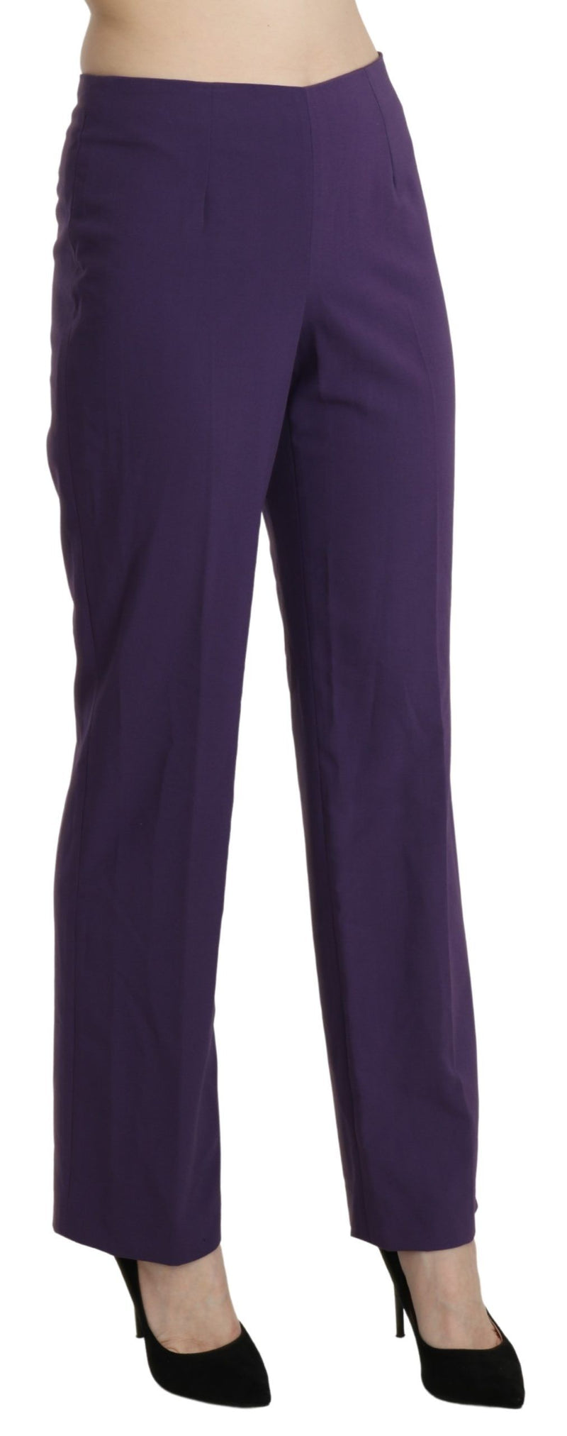 Elegant High Waist Violet Straight Pants BENCIVENGA