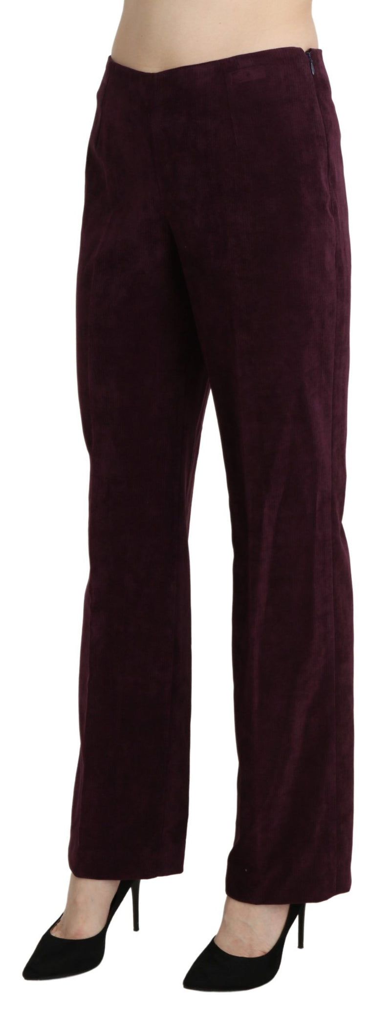 Elegant High Waist Straight Purple Pants BENCIVENGA