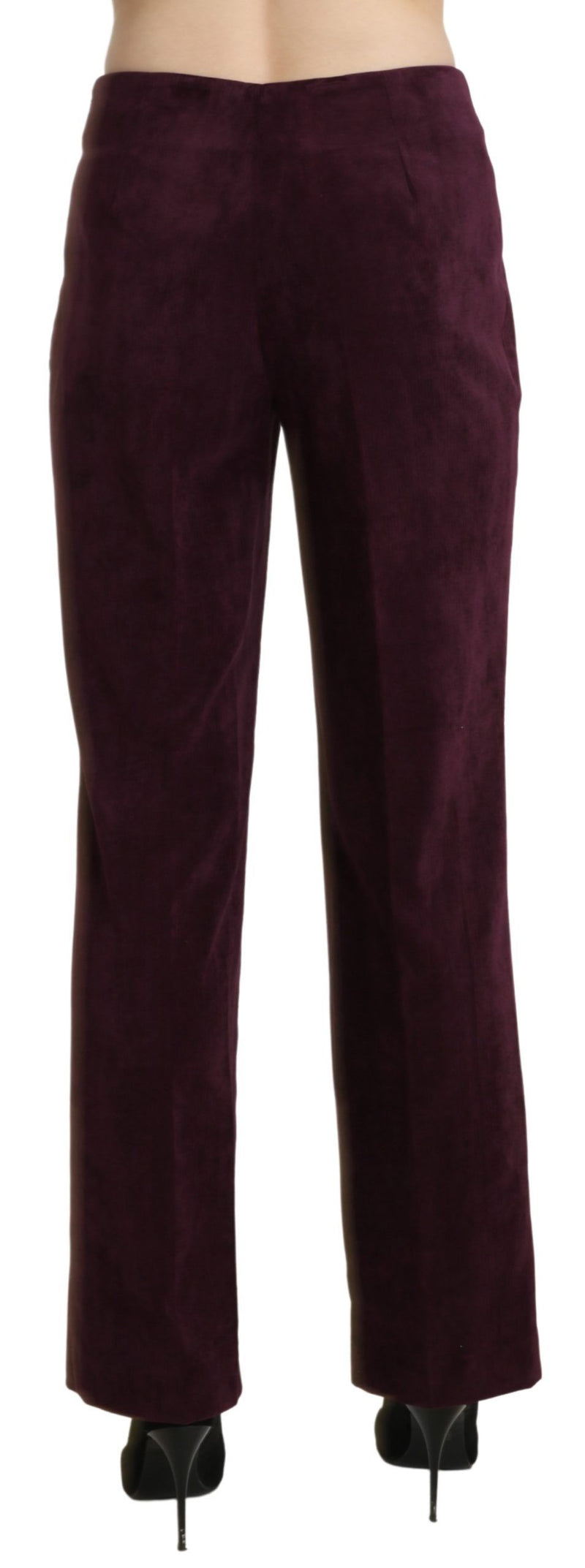 Elegant High Waist Straight Purple Pants BENCIVENGA