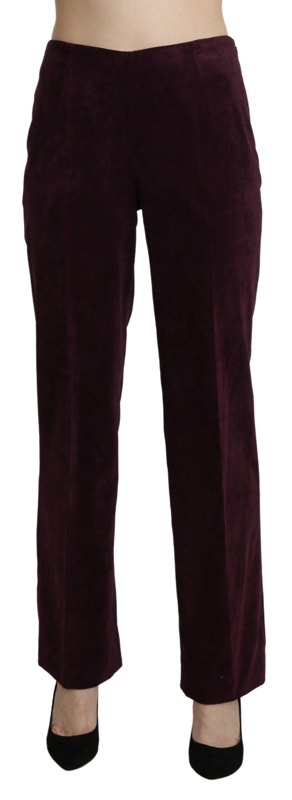 Elegant High Waist Straight Purple Pants BENCIVENGA