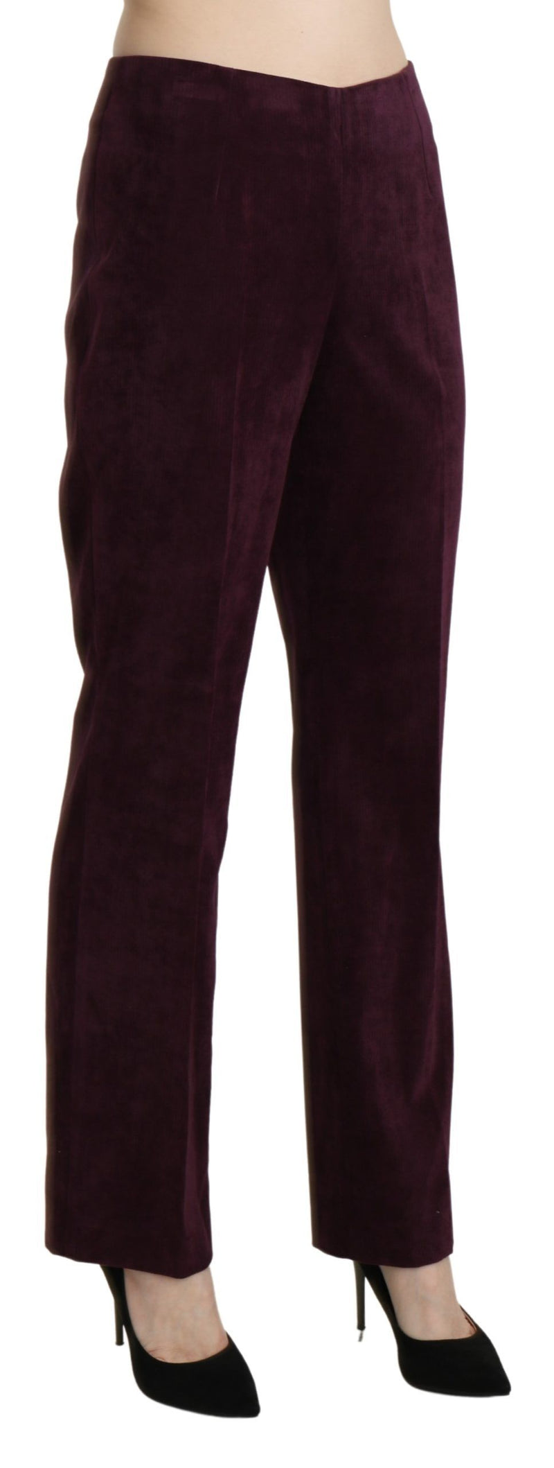 Elegant High Waist Straight Purple Pants BENCIVENGA