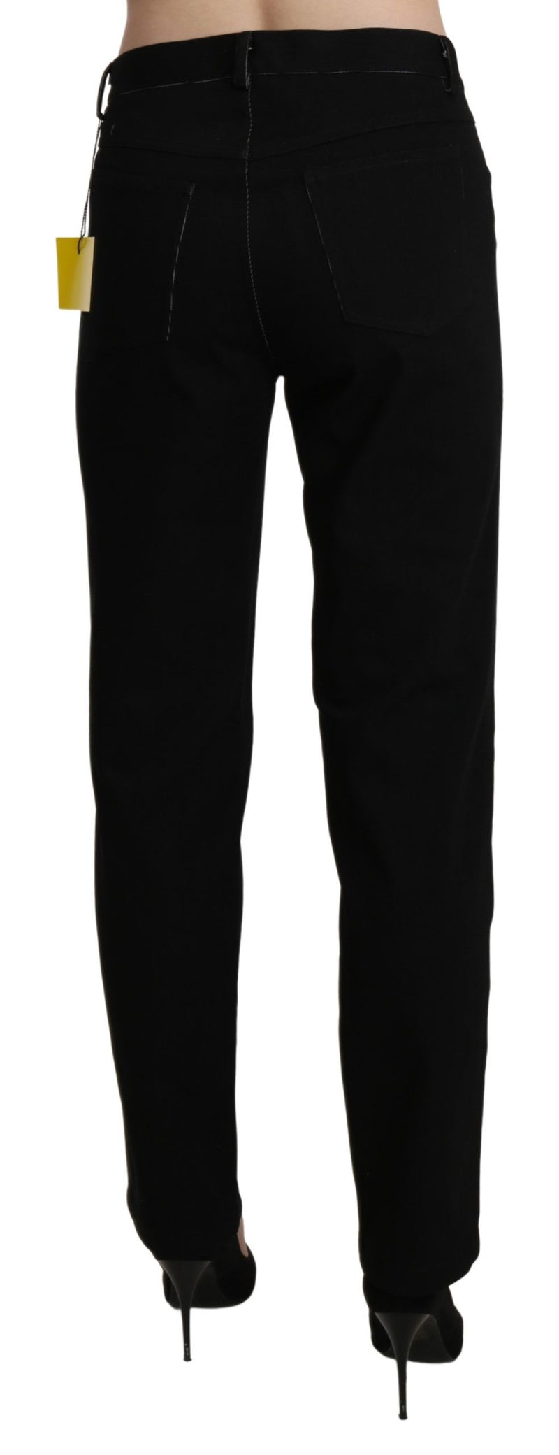 Elegant High Waist Straight Black Trousers BENCIVENGA