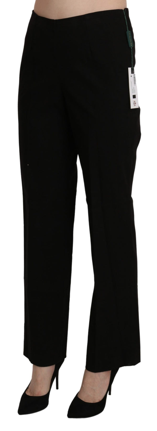 Elegant High Waist Straight Black Pants BENCIVENGA