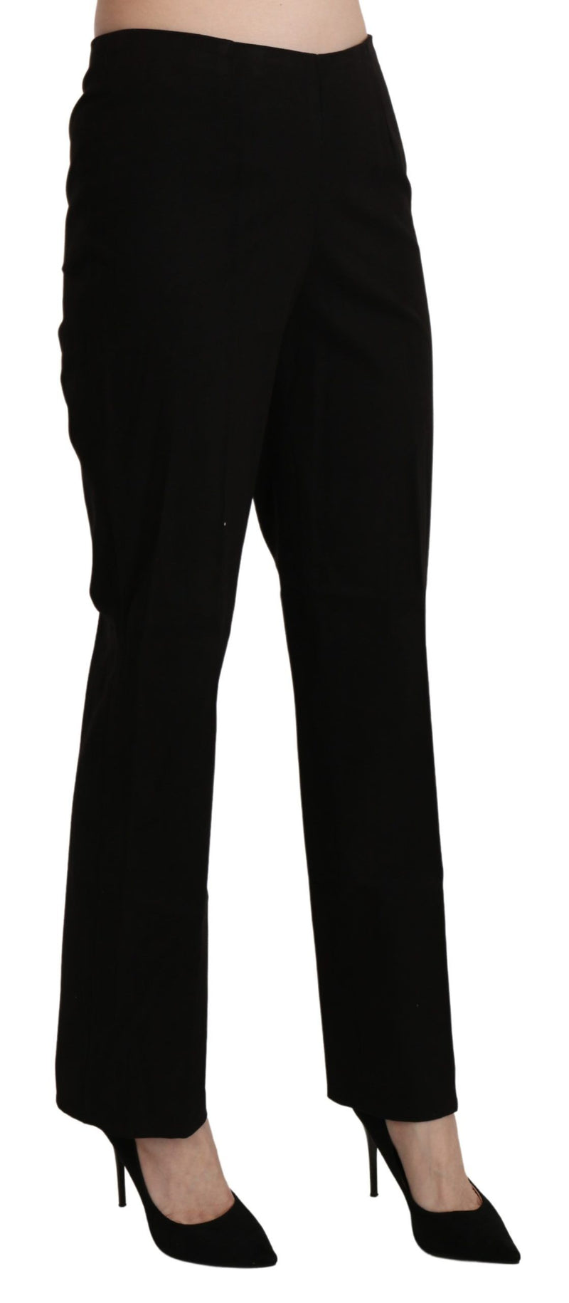 Elegant High Waist Straight Black Pants BENCIVENGA