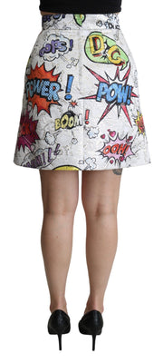 Chic Cartoon Brocade Mini Skirt Dolce & Gabbana