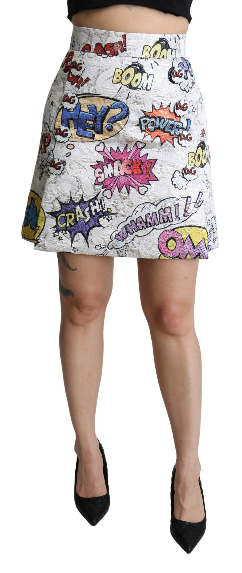 Chic Cartoon Brocade Mini Skirt Dolce & Gabbana