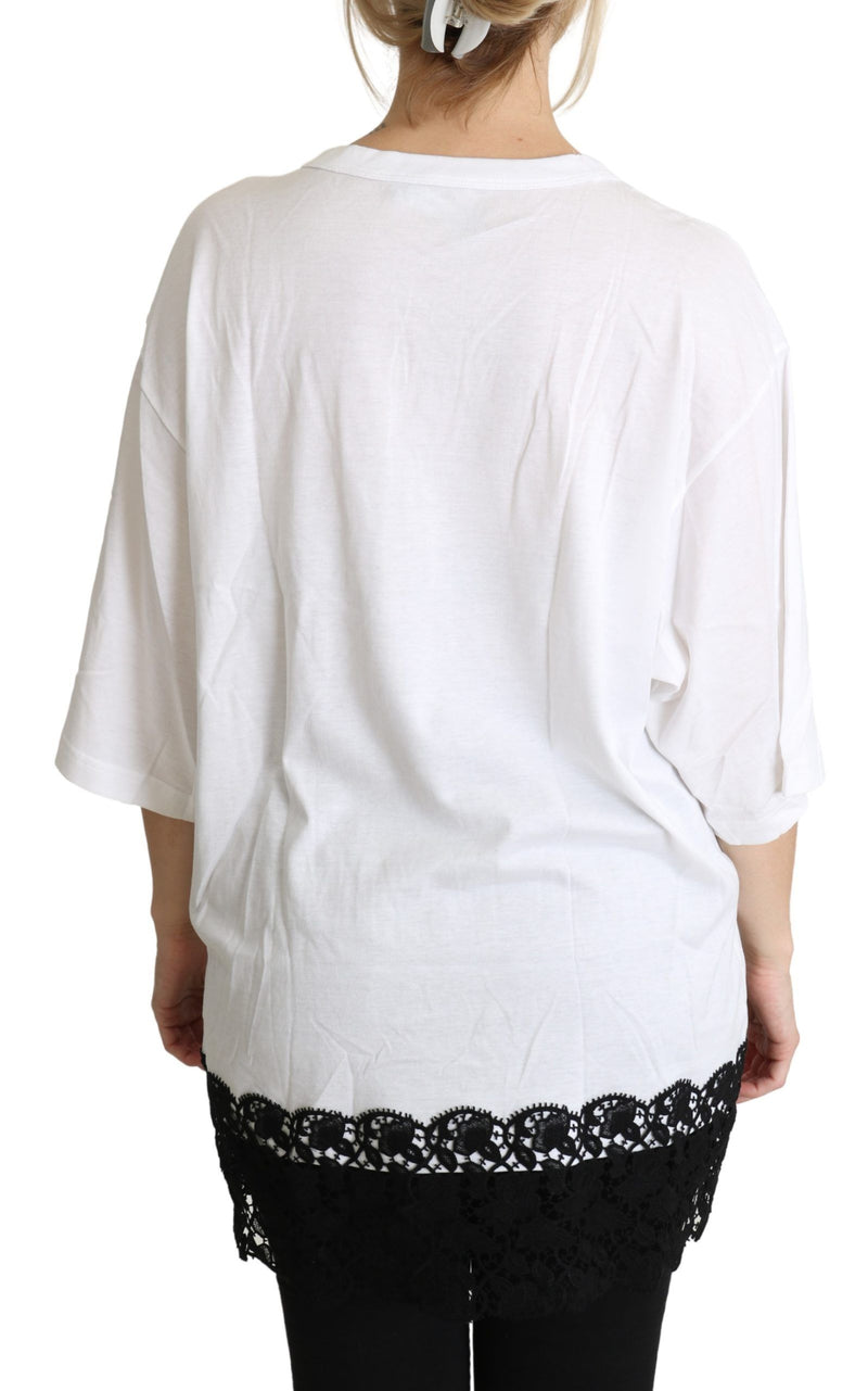 Elegant White Cotton Blend T-Shirt Dolce & Gabbana