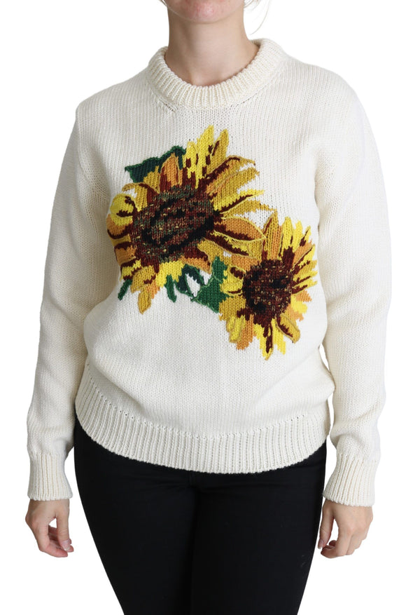 Elegant Knitted Sunflower Sweater Dolce & Gabbana